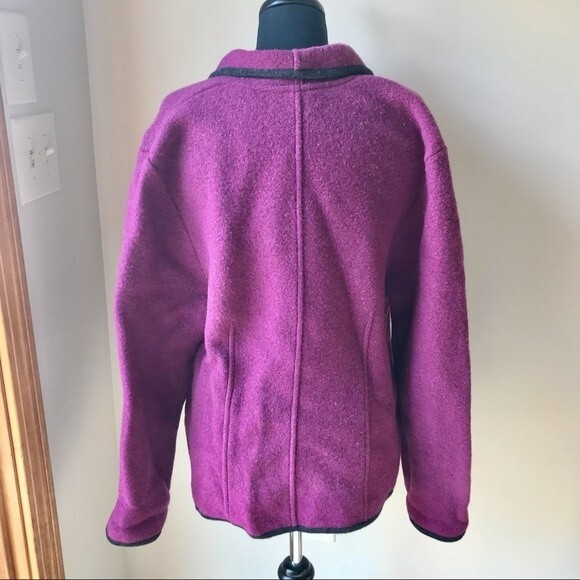 Boiled Wool Coat Magenta Pink Purple GEIGER of Austria Blazer Coat Jacket - Picture 5 of 7